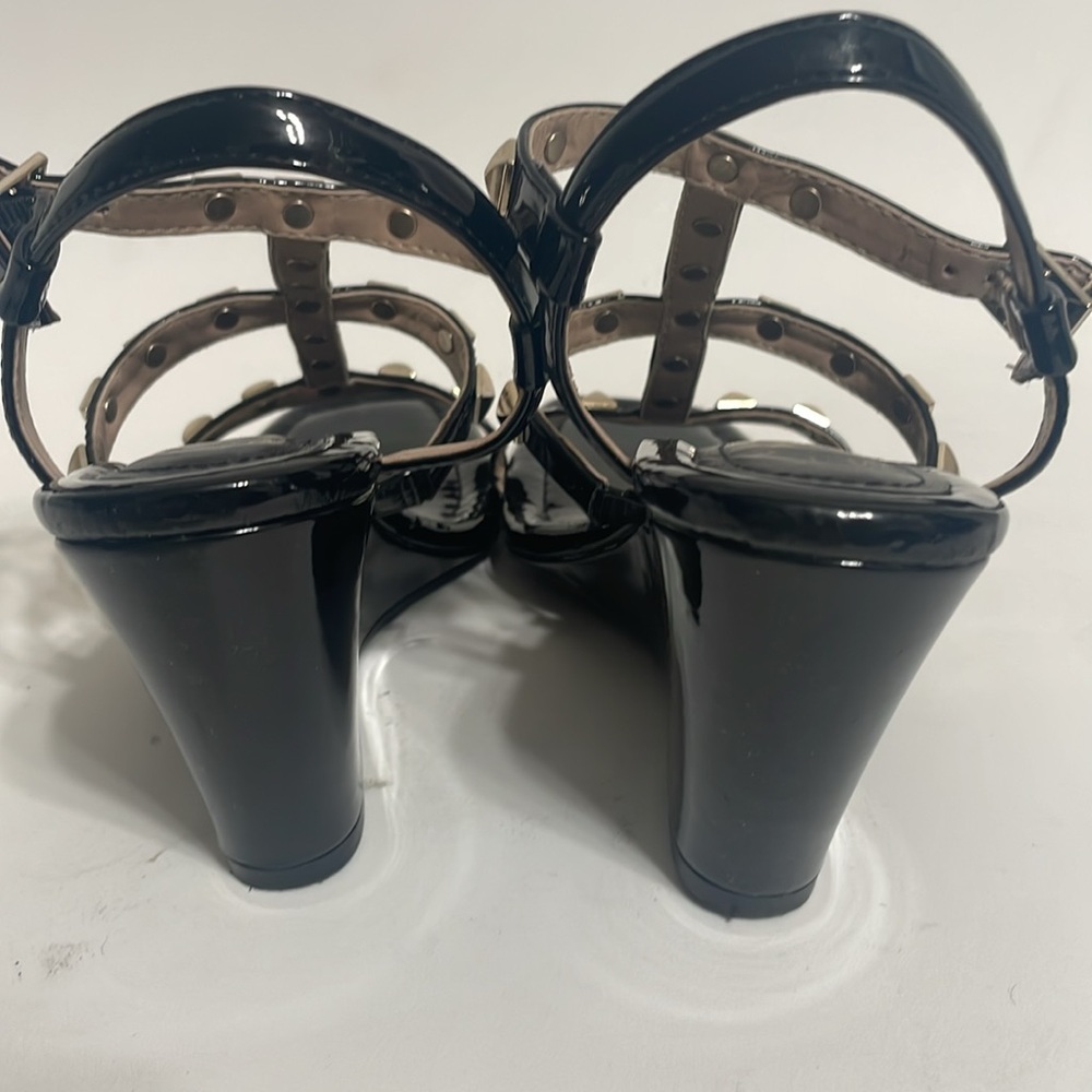Mix No. 6 Gold Studded Platform Heels Size 6.5 Black - Picture 3 of 3